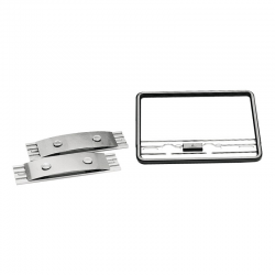 Cadre de plaque aluminium interchangeable (noir) avec supports