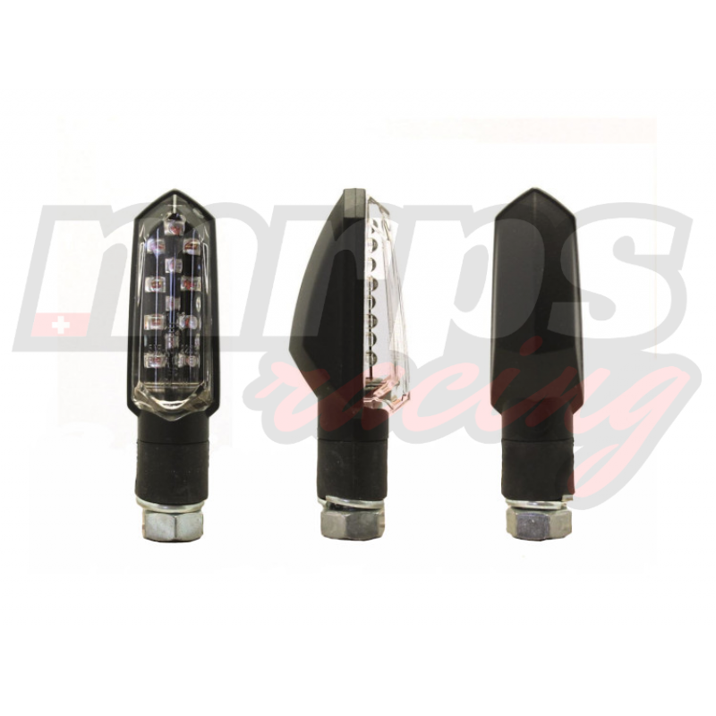 Clignotants Moto Homologués E8 - Paire LED En Métal Chrome, Universels, 12 Volts