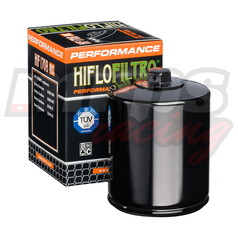 Filtre à huile Hiflofiltro HF170BRC noir brillant type racing