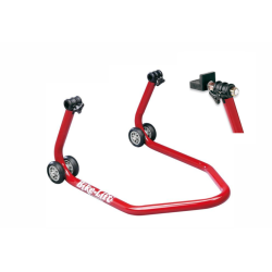Béquille arrière universelle Bike-Lift avec supports caoutchouc en L (rouge)