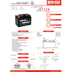 Batterie BS Battery BT12A SLA