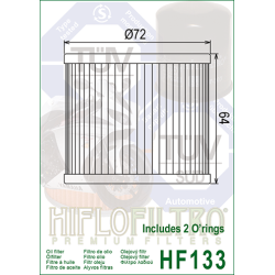 Filtre à huile Hiflofiltro HF133