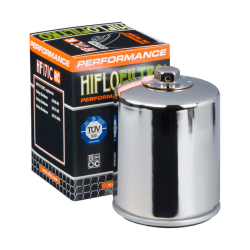 Filtre à huile Hiflofiltro HF171CRC chromé type racing