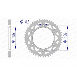 Couronne AFAM aluminium type 15206N pas 520 (51 dents)