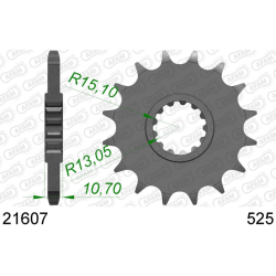 Pignon AFAM acier type 21607 pas 525 (15 dents)