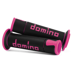 Revêtements de poignées Domino A450 Black/Fuchsia Road-Racing Grips