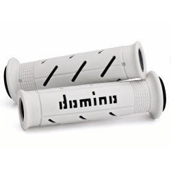 Revêtements de poignées Domino A250 White/Black Road-Racing Grips