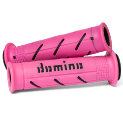 Revêtements de poignées Domino A250 Fuchsia/Black Road-Racing Grips