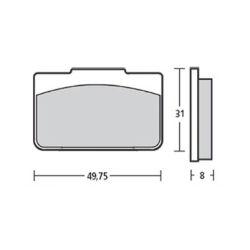 Plaquette de frein Brembo 07.9340.70 H38 métal fritté étriers Brembo P2.30 CNC XA6H530 (piste 24mm)