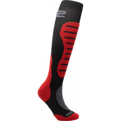 Chaussettes longues renforcées SIXS Motorcycling Socks MOT2 Merinos (noir-rouge, taille I, 36/39)